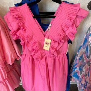 Pink ruffled  Cocktail Dress
